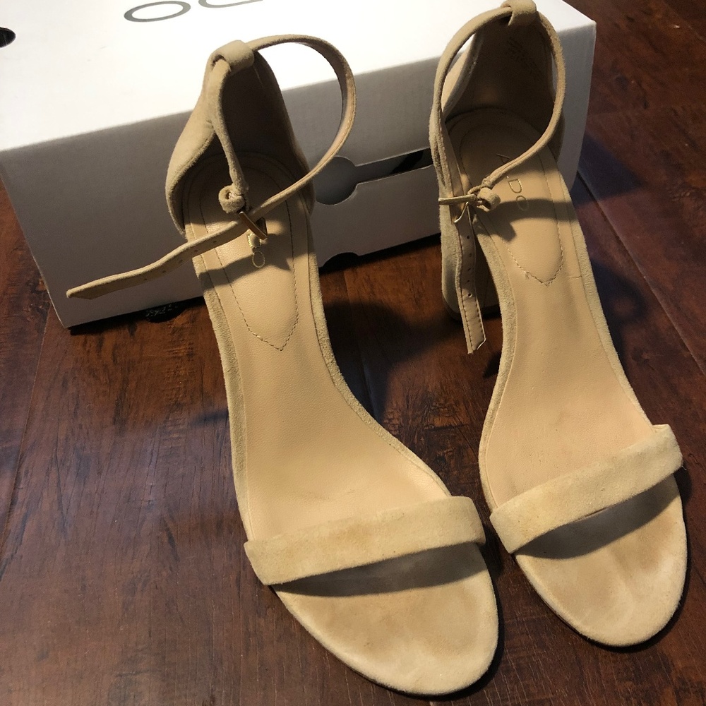 ALDO Myly Nude Heeled Sandals - Size 7.5